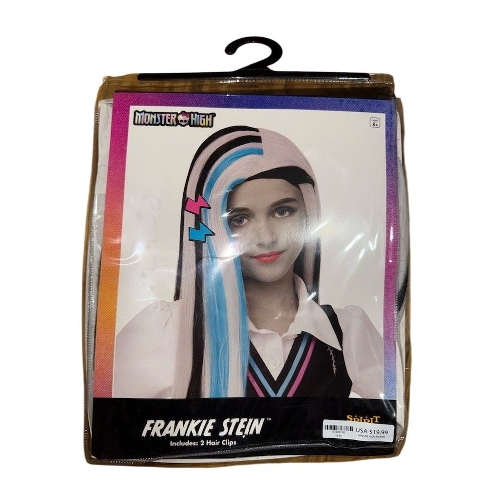 Monster High Frankie Stein Child Wig Multicolor Halloween Costume‎ cosplay
